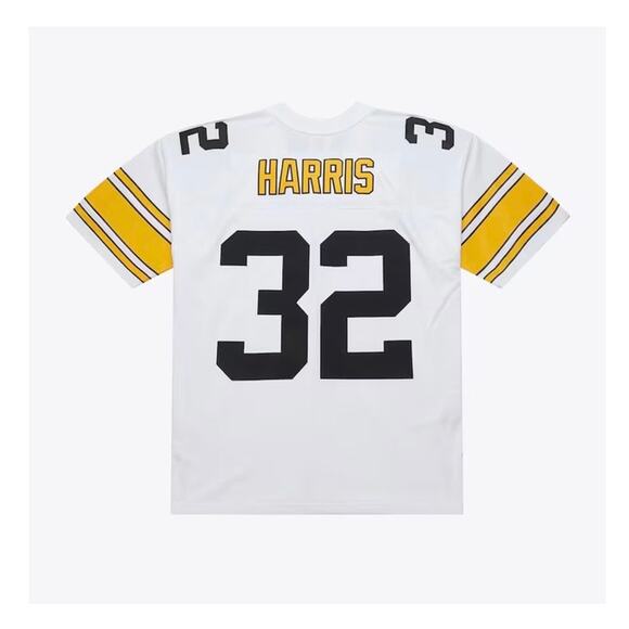 Mens Mitchell & Ness Franco Harris White Pittsburgh Steelers 1976 Legacy Jersey - Picture 2 of 13